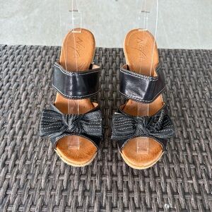 Naya Black Sandals with H-Style Strap Design